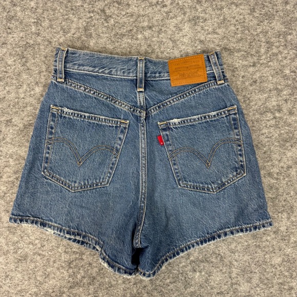 Levi Strauss Premium High Loose Shorts Denim Blue‎ Women Size 24 - Picture 3 of 12